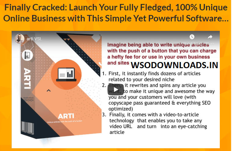 You are currently viewing [GET] ARTI + Training – PRO, DFY, Etc Download