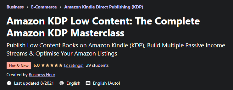 You are currently viewing Amazon KDP Low Content – The Complete Amazon KDP Masterclass Free Download