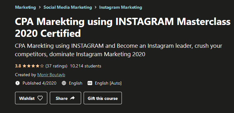 You are currently viewing [GET] CPA Marekting Using INSTAGRAM Masterclass (2020) Certified Free Download