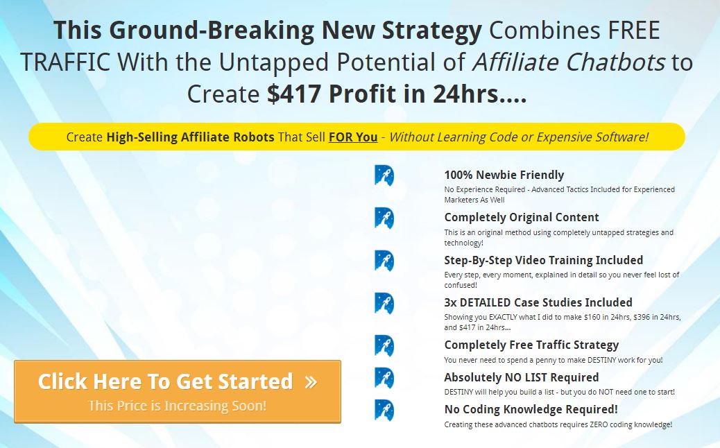 You are currently viewing [GET] DESTINY – Learn To Make Your First Chatbot The Fast and Effective Way