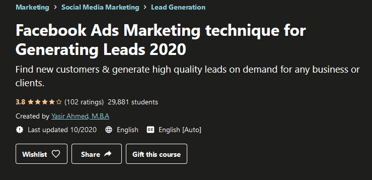 You are currently viewing [GET] Facebook Ads Marketing Technique For Generating Leads 2020 Free Download