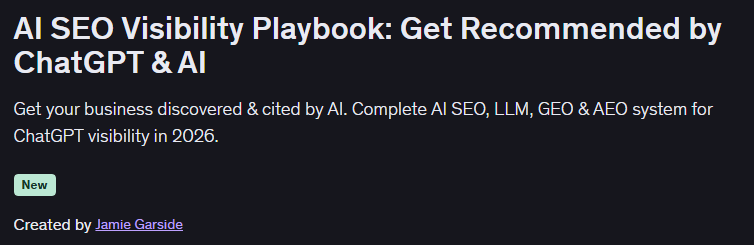 You are currently viewing Jamie Garside – AI SEO Visibility Playbook – Get Recommended by ChatGPT & AI Free Download