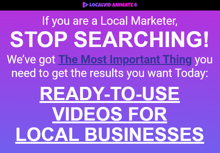 You are currently viewing LocalVid Animate 4 + OTO – READY-TO-USE VIDEOS FOR LOCAL BUSINESSES – Launching 22 July 2021 Free Download