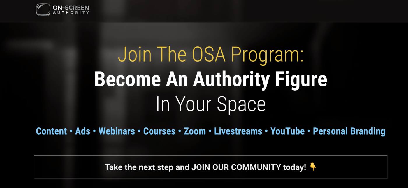 You are currently viewing On-Screen Authority – The Online Course Download