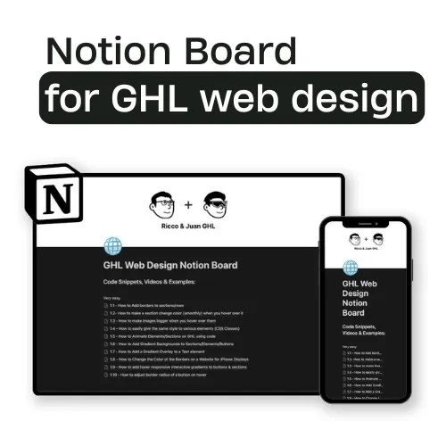 You are currently viewing Ricco & Juan – Notion Board for GHL Web Design Download