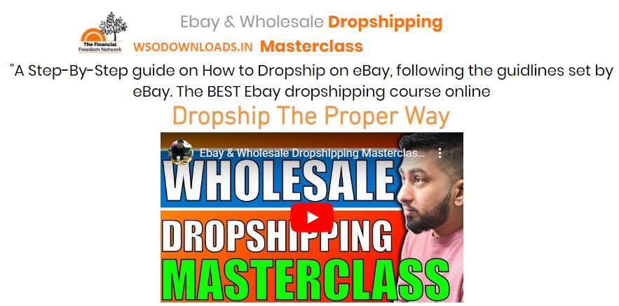 You are currently viewing [SUPER HOT SHARE] Sarwar Uddin – Ebay Wholesale Dropshipping Masterclass Download