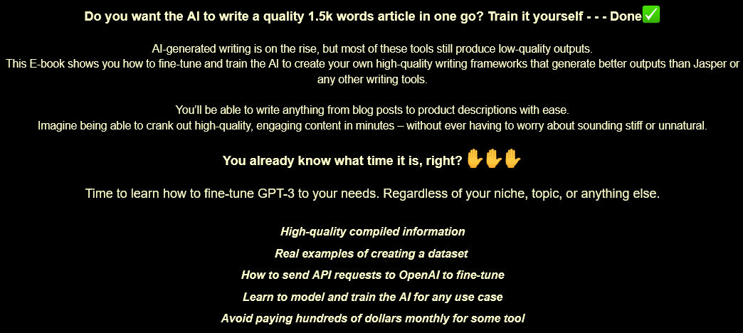 You are currently viewing [METHOD] Stop Wasting Money on AI Writers Train And Fine-Tune Your Own AI For Free With No Code ⚡⚡⚡Real Method & Practice Examples ⚡⚡ Download