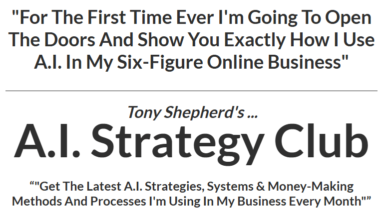 You are currently viewing Tony Shepherd – A.I. Strategy Club Download