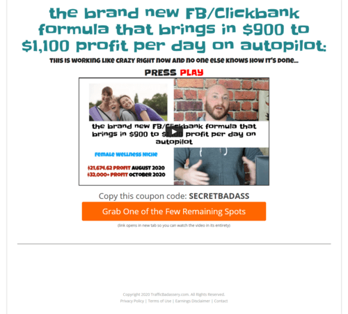 You are currently viewing Traffic Badassery – The Brand New FB/Clickbank Formula That Brings in $900 to $1,100 Profit Per Day On Autopilot Free Download
