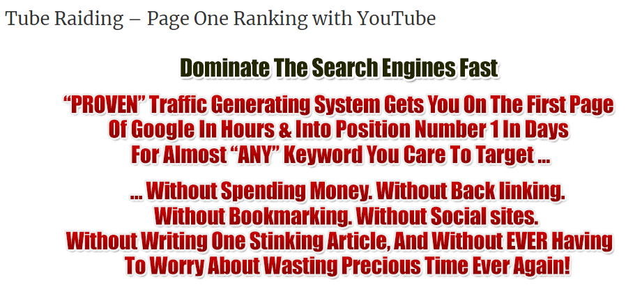 You are currently viewing [SUPER HOT SHARE] Tube Raiding $995 – Page One Ranking with YouTube Download