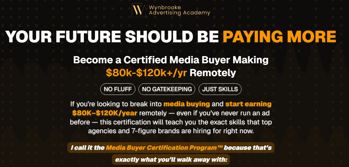 You are currently viewing Wynbrooke Advertising Academy – Master Advertising Skills and Become a Well-Paid Remote Media Buyer + Mastery Bundle Download