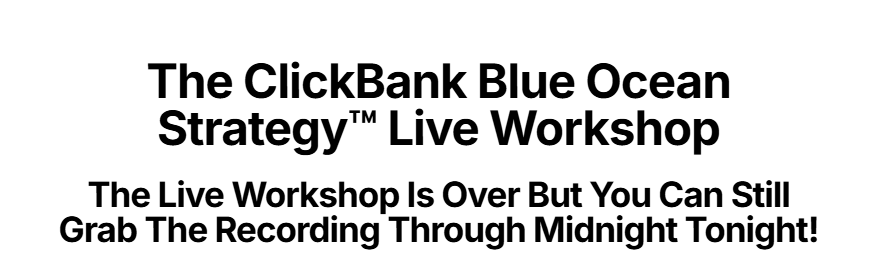 You are currently viewing Duston McGroarty – The ClickBank Blue Ocean Strategy™ Live Workshop